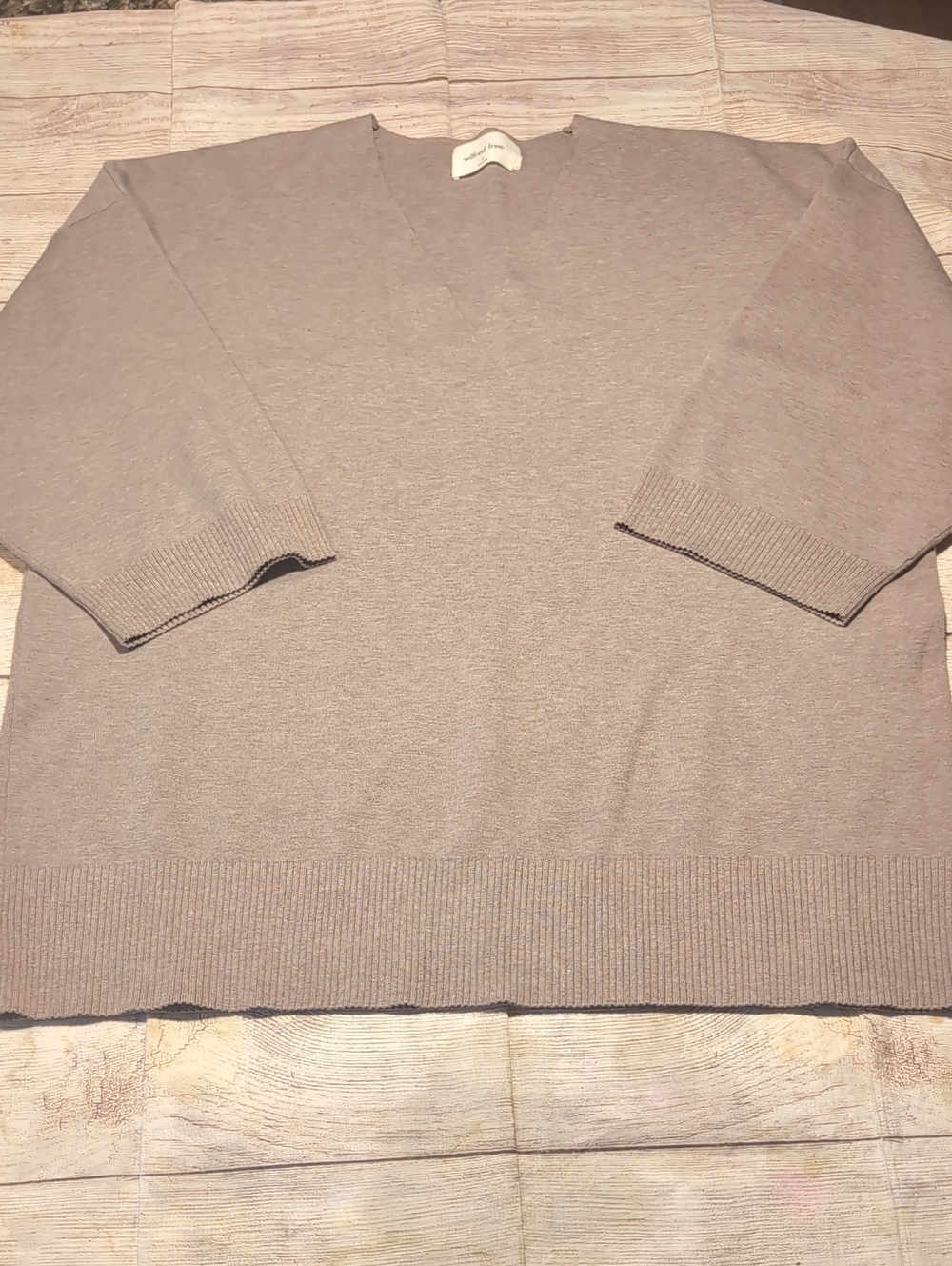 Wilfred Free Aritzia Souvenir Sweater Oversized Drop Sleeves Lt  Brown Size 3/XL